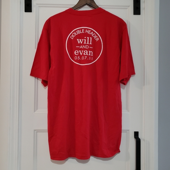 Majestic MLB T Shirt Philadelphia Baseball Double Header Will Evan 2011 Mens M - Picture 9 of 9